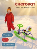 Twiny (TW1+)  со спинкой (Упак 1 шт) (Цвет рамы: Сиреневый (TW1+/МН с монстриками); Цвет пласт.: Зеленый)